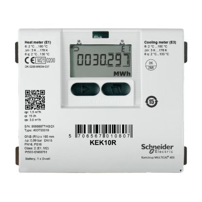 Picture of KE Series Heating And Cooling Meter, R1 Threaded Brass, 3.5 m³/h Nominal, Return