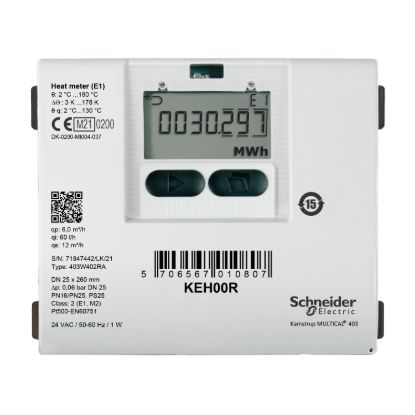 Picture of KE Series Heating Meter, R½ Threaded Brass, 1.5 m³/h Nominal, Return