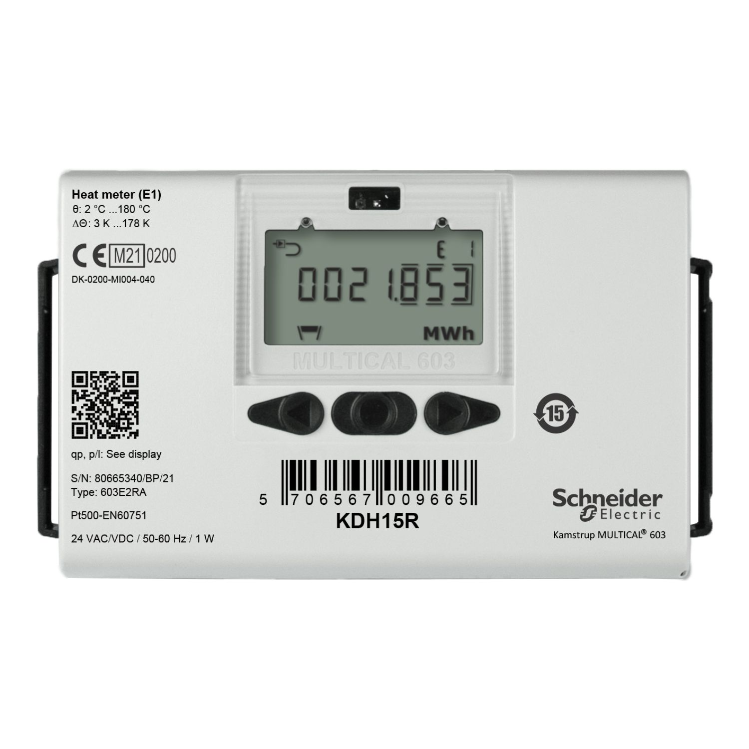 Picture of KD Series Heating Meter, R1 Threaded Brass, 6 m³/h Nominal, Return