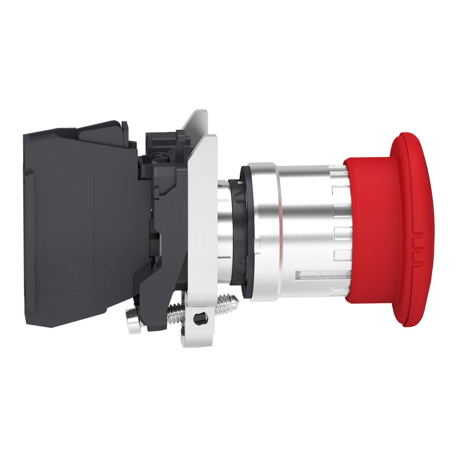 Picture of Emergency stop switching off, Harmony XB4, metal, red mushroom 40mm, 22mm, trigger latching turn to release, 1NC with monitoring