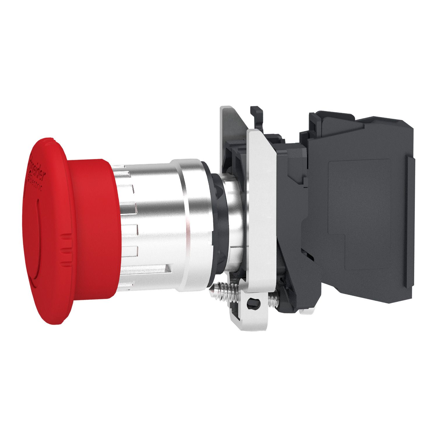 Picture of Emergency stop switching off, Harmony XB4, metal, red mushroom 40mm, 22mm, trigger latching turn to release, 1NC with monitoring