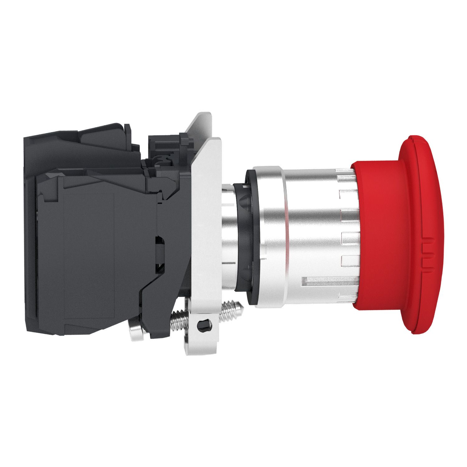 Picture of Emergency stop switching off, Harmony XB4, metal, red mushroom 40mm, 22mm, trigger latching turn to release, 2NC with monitoring