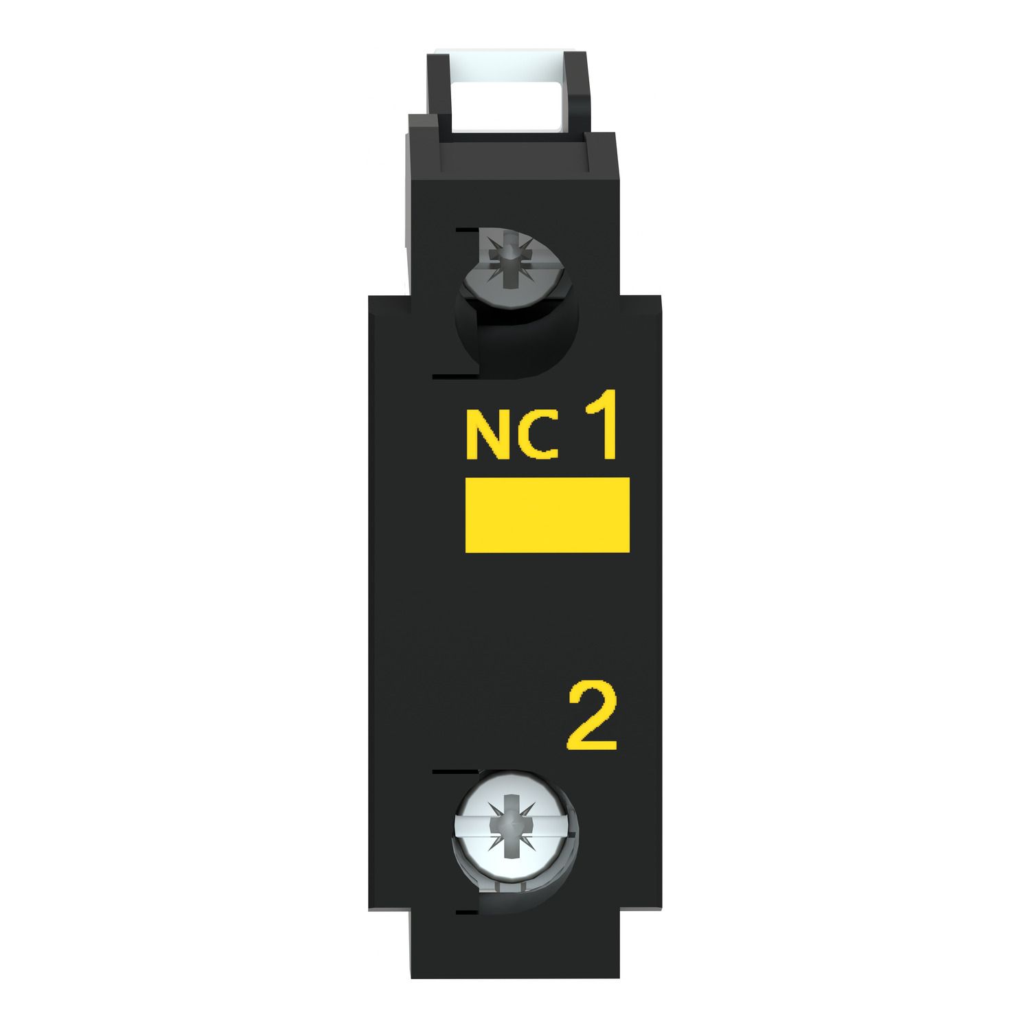 Picture of Contact block, Harmony XB4, Harmony XB5, single contact, silver alloy, screw clamp terminal, 1NC with monitoring
