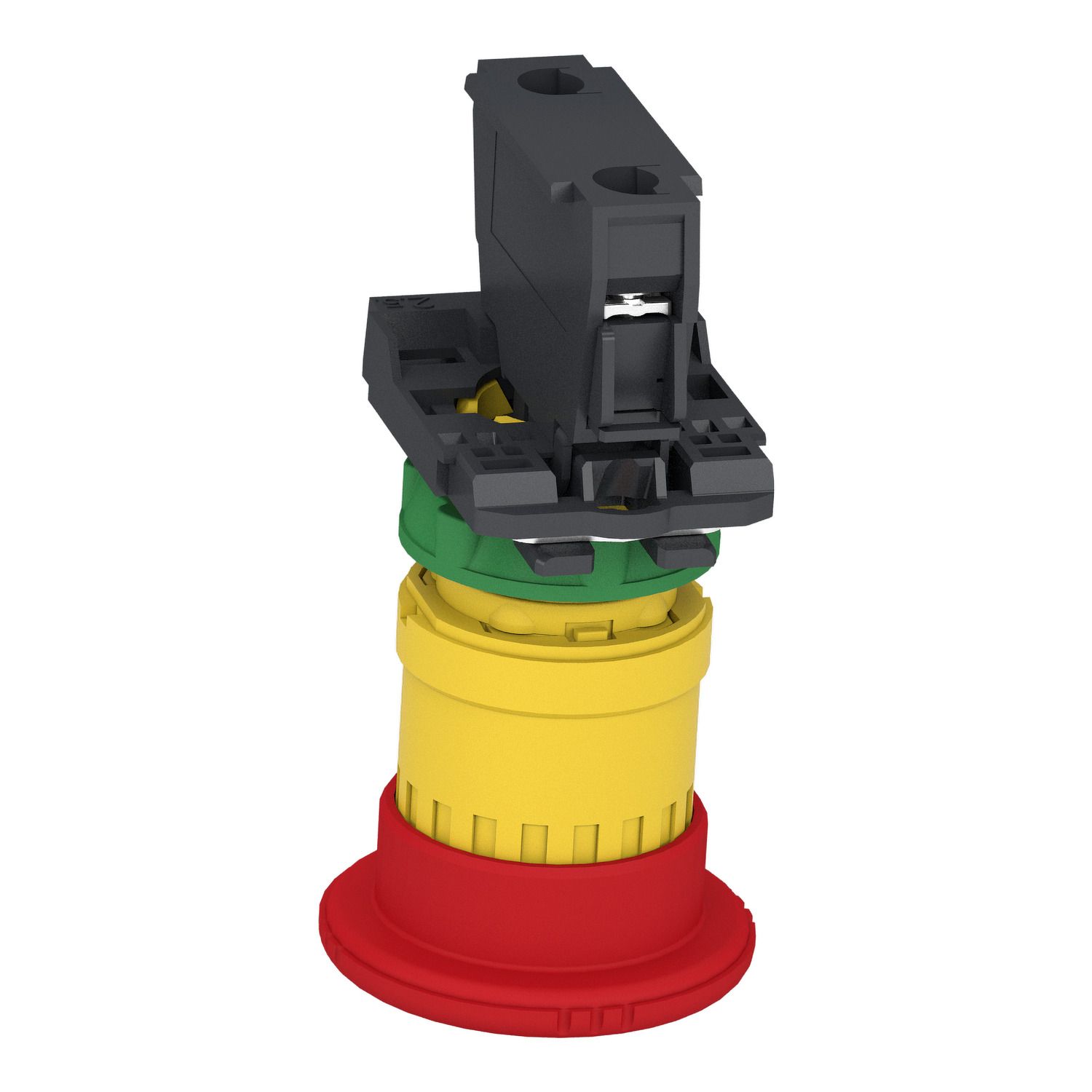 Picture of Emergency stop switching off, Harmony XB5, plastic, red mushroom 40mm, 22mm, trigger latching turn to release, 1NC with monitoring