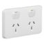 Picture of Double Switch Power Point, Clipsal Iconic, Horizontal Mount, 250V, 10A
