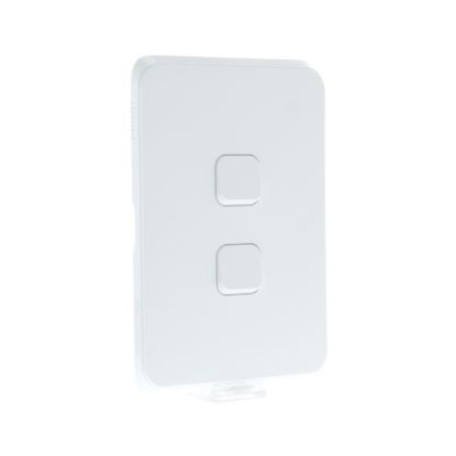 Picture of Double switch, Clipsal Iconic, complete device, vertical, 1/2-way, 10AX, white