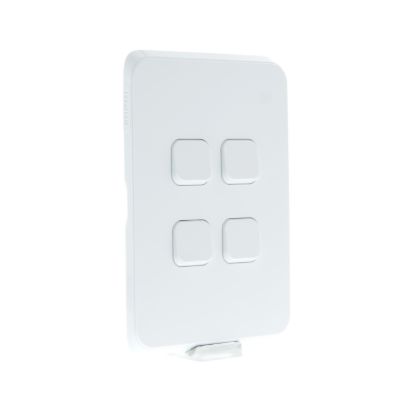 Picture of Quad switch, Clipsal Iconic, complete device, vertical, 1/2-way, 10AX, white