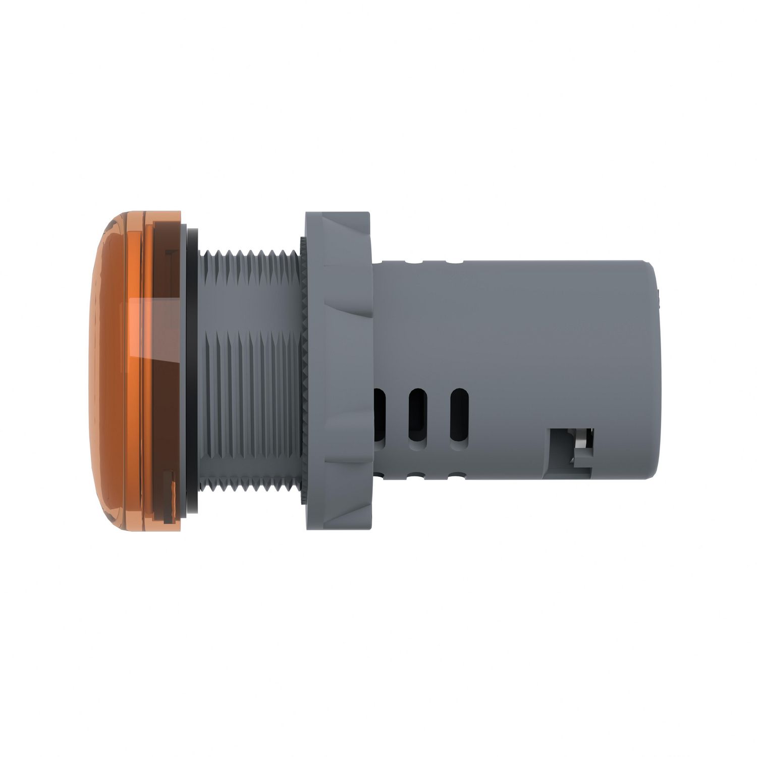 Picture of Monolithic pilot light, Easy Harmony XA2, plastic, amber, 22mm, integral LED, screw clamp terminals, 12V AC DC