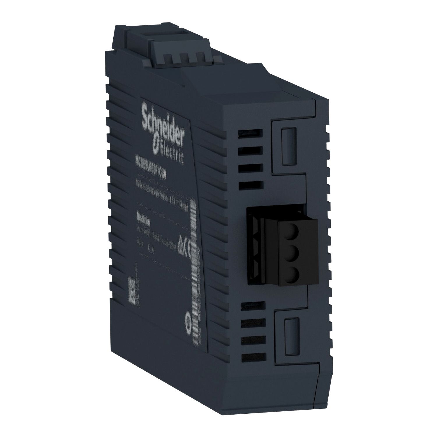 Picture of network switch, Modicon networking, standard unmanaged, 4 ports for copper with 1 port for multimode fiber optic