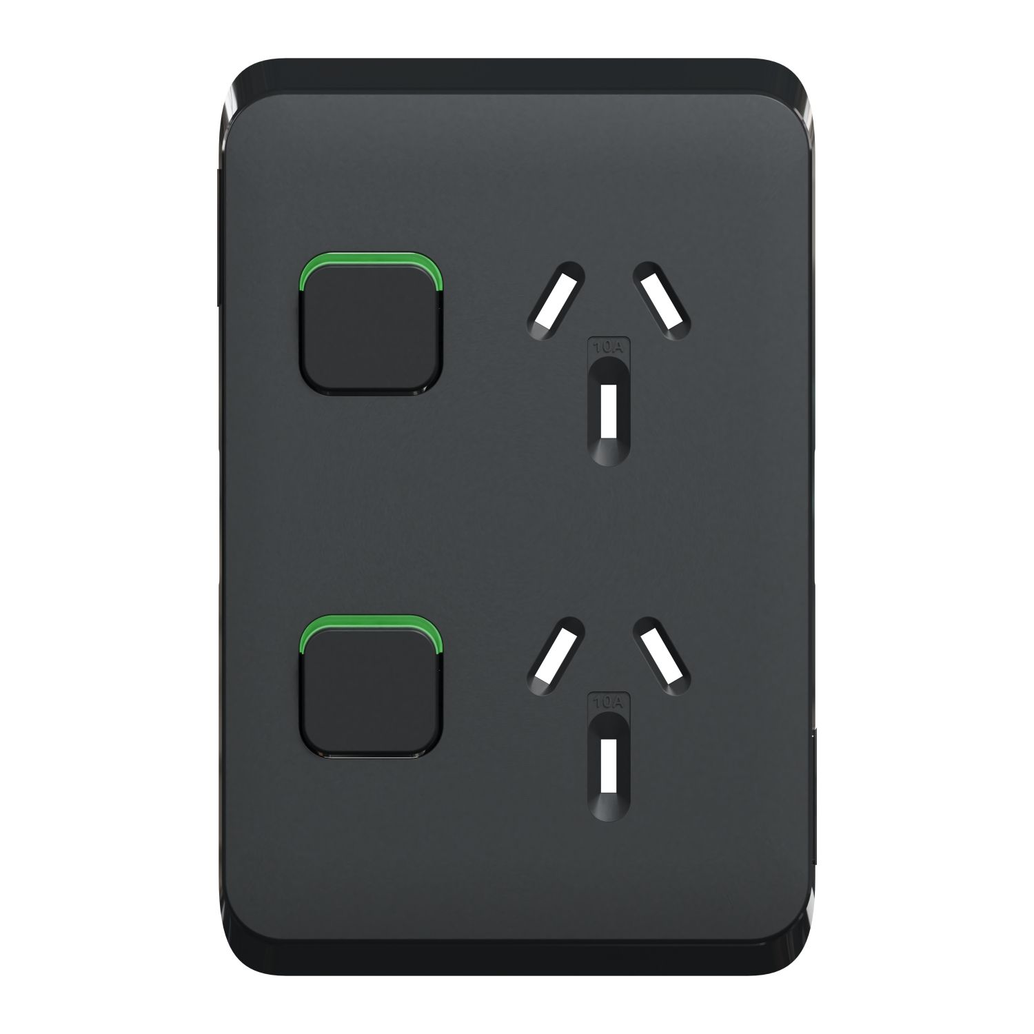 Picture of Double Power Point Skin, Clipsal Iconic, Vertical Mount, 250V, 10A, Clip-On