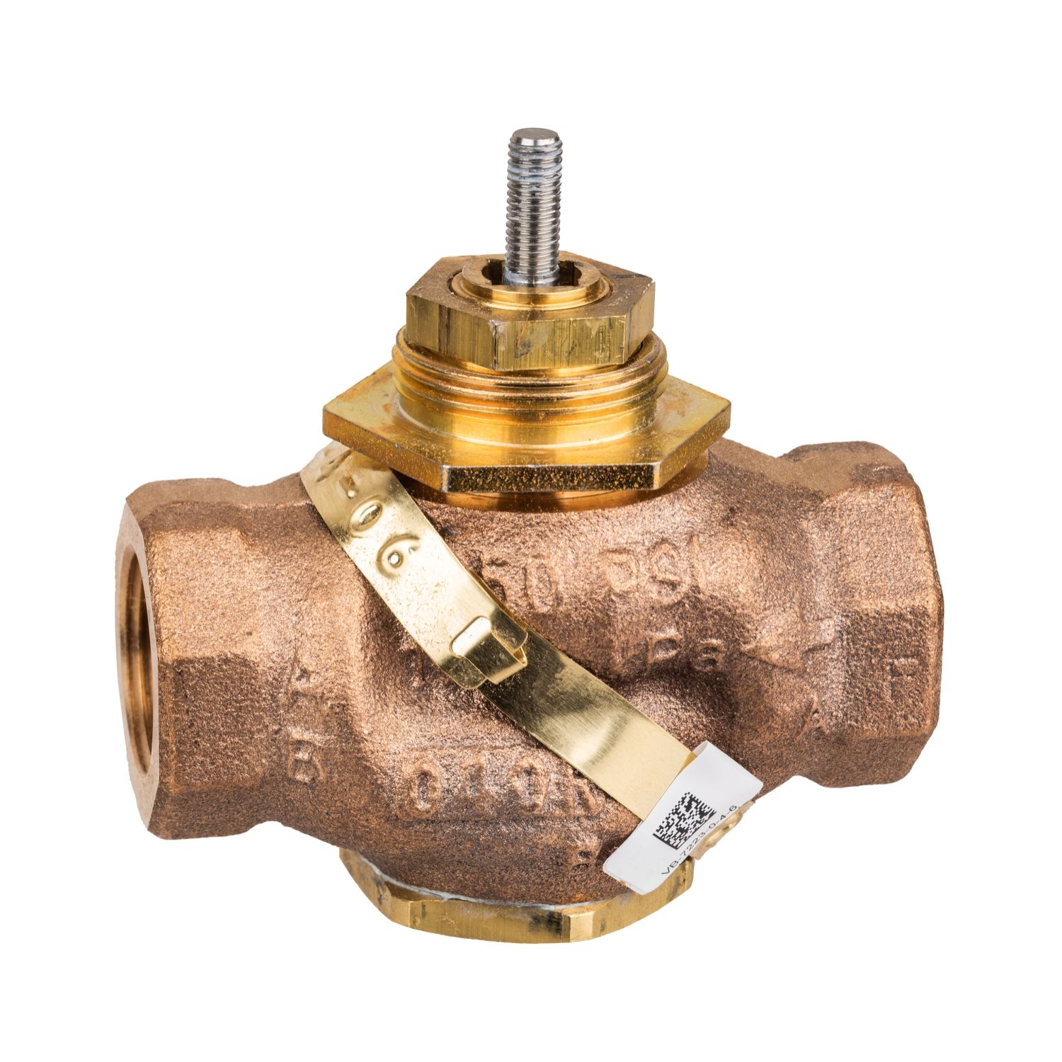 Picture of Venta, Globe Valve, 3/4 in, 2-way, straight threaded NPT, stem up closed, brass trim, 7.5 Cv