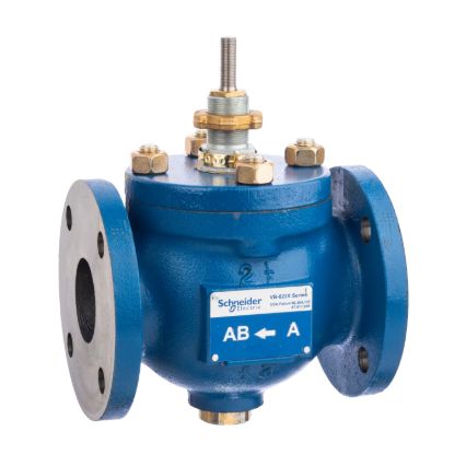 Picture of Schneider Electric, Globe Valve, 2-1/2 in, 2-way, flanged cast iron body, stem up closed, brass trim, 56 Cv, balanced plug technology