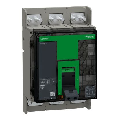 Picture of Circuit breaker, ComPacT NS1000N, 50kA at 415VAC, 3P, fixed, manually operated, MicroLogic 2.0 control unit, 1000A