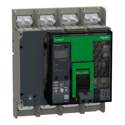 Picture of Circuit breaker, ComPacT NS1250N, 50kA at 415VAC, 4P, fixed, manually operated, MicroLogic 5.0A control unit, 1250A