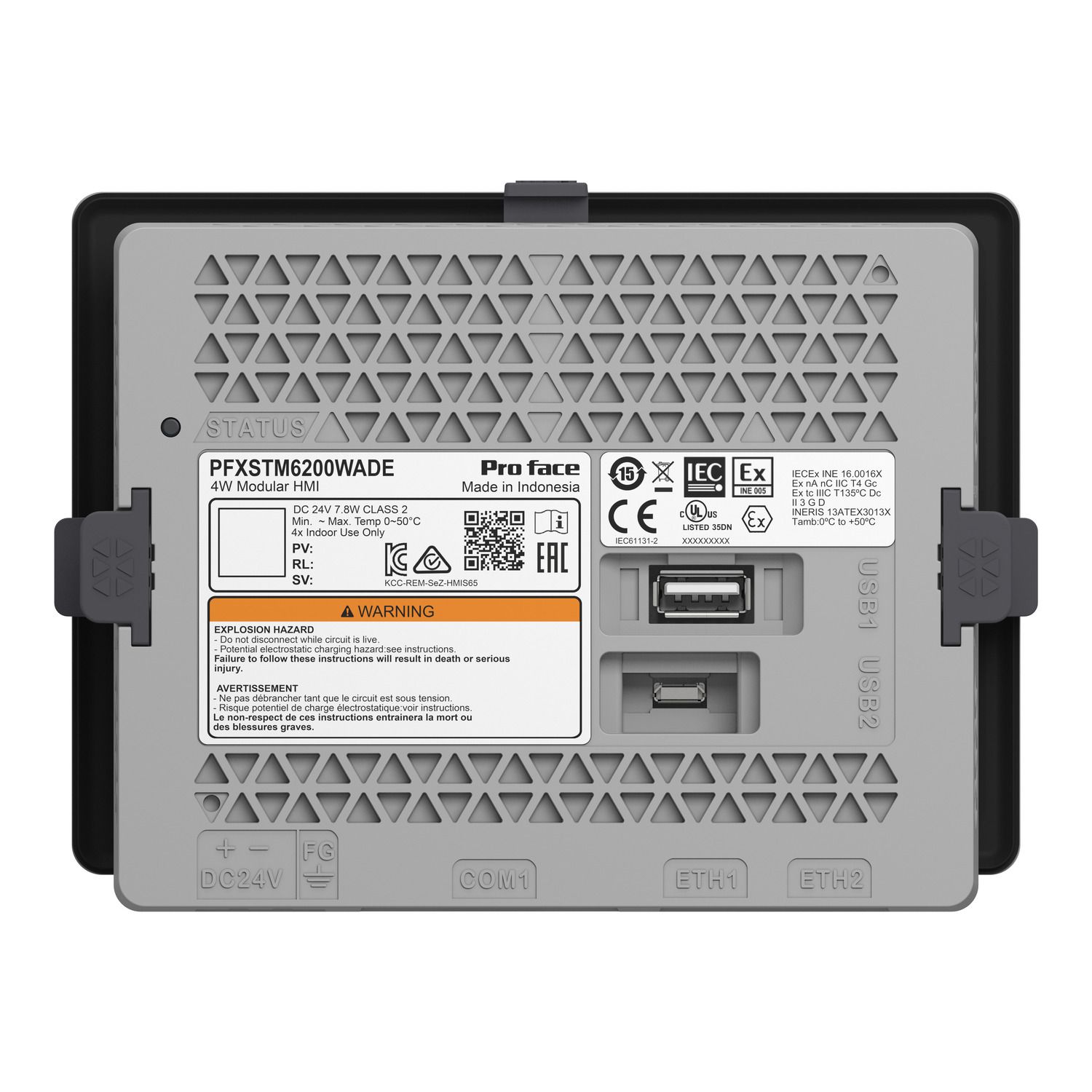 Picture of Basic touch panel modular terminal, Proface STM6000, GP-ProEX, 4"W display, 1 COM, 2 Ethernet, 24V DC