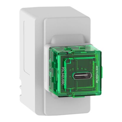 Picture of USB Type C Fast charger module for Pro Series and Iconic ranges, Clipsal Iconic, 25W, 220-240V AC