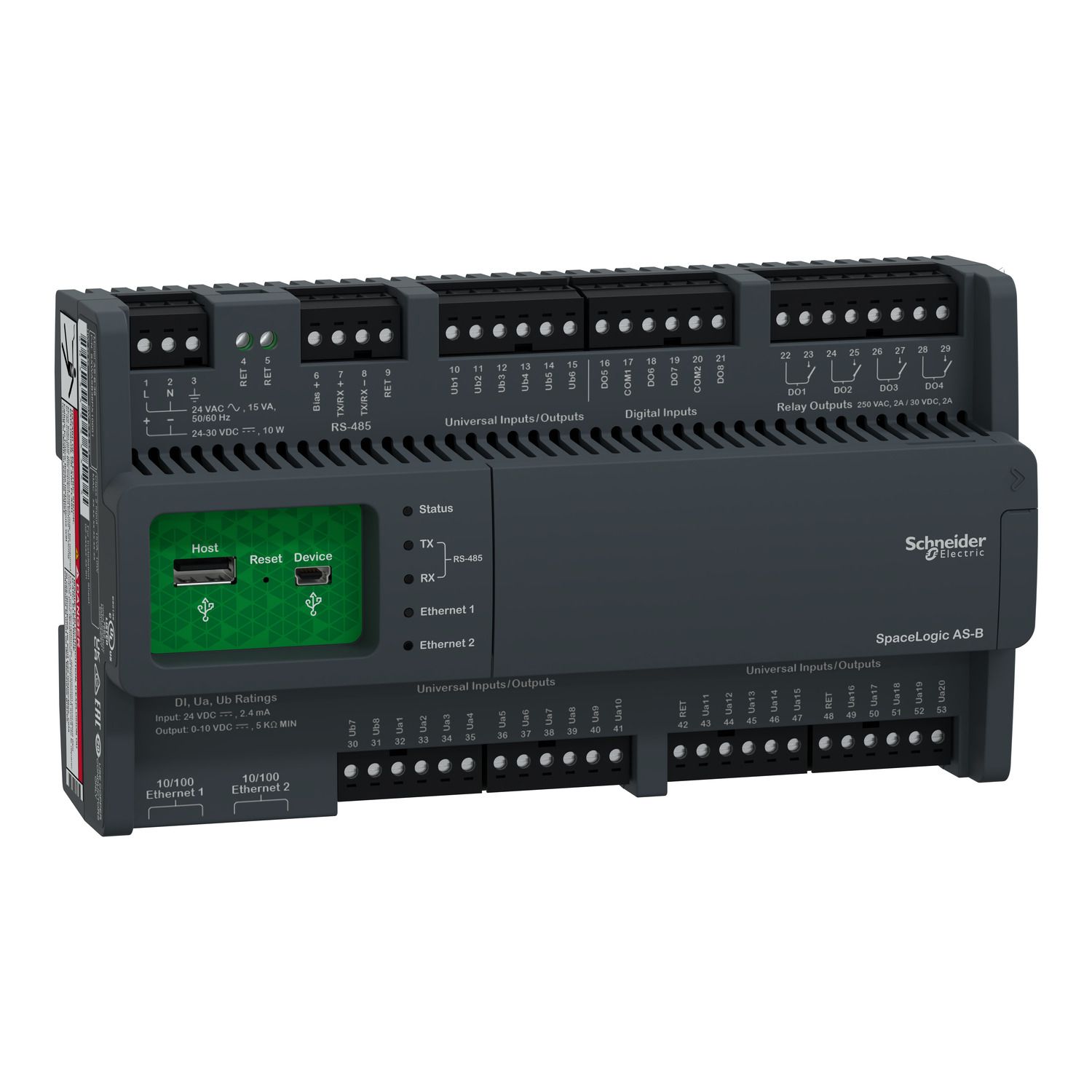 Picture of SpaceLogic automation server, AS-B-36, 36 I/O points, BACnet, MS/TP, modbus, scalable