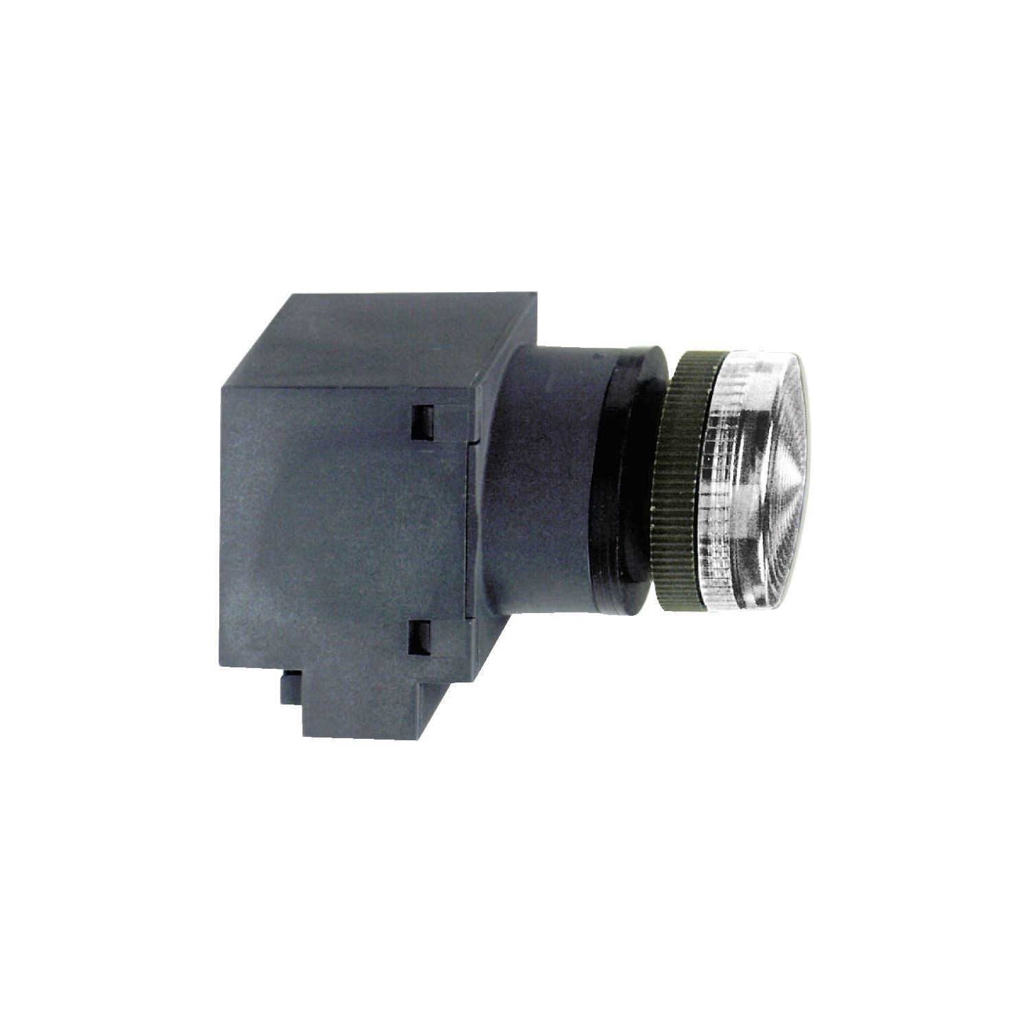 Picture of round pilot light Ø 22 - IP 40 - white - bulb BA 9s - 120 V - lugs