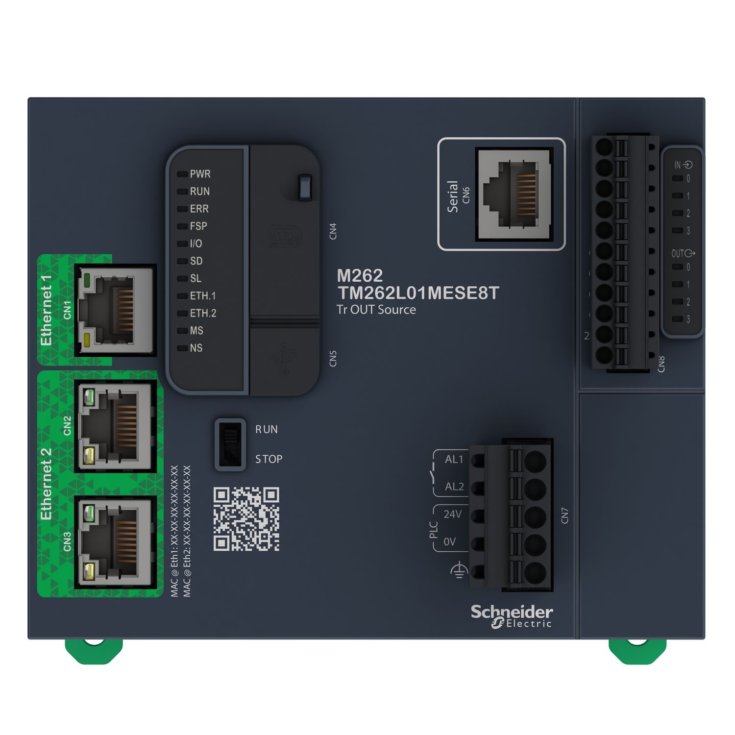 Picture of logic controller, Modicon M262, 5ns per instruction, optimized Ethernet