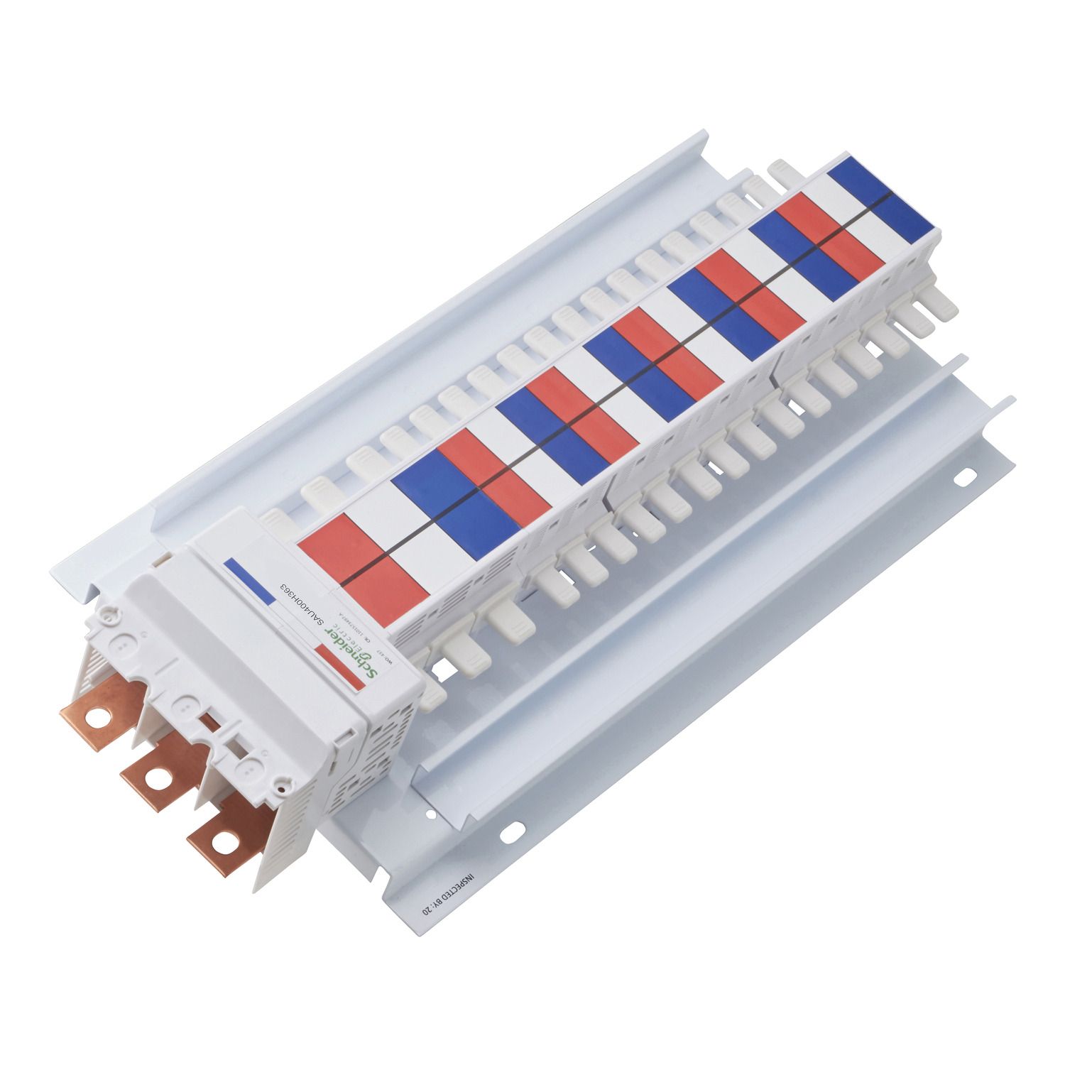 Picture of SAU Hybrid Chassis, Acti9, 3Ph, 400A, 18mm 30 poles, 27mm 6 Poles, top or bottom feed