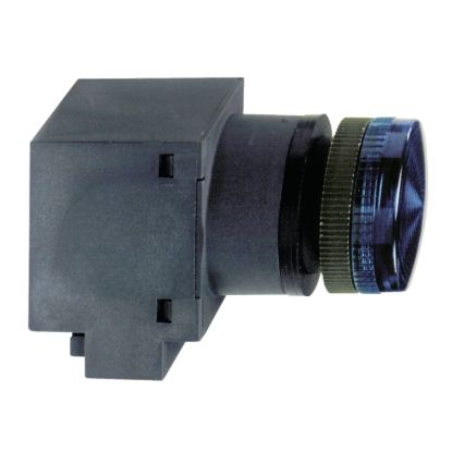 Picture of round pilot light Ø 22 - IP 40 - blue - bulb BA 9s - 120 V - lugs