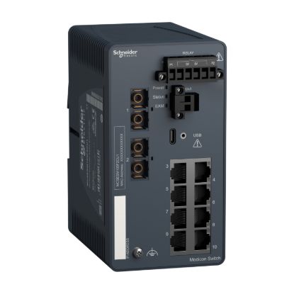Picture of Modicon Extended Managed Switch - 8 ports for copper + 2 ports for fiber optic multimode