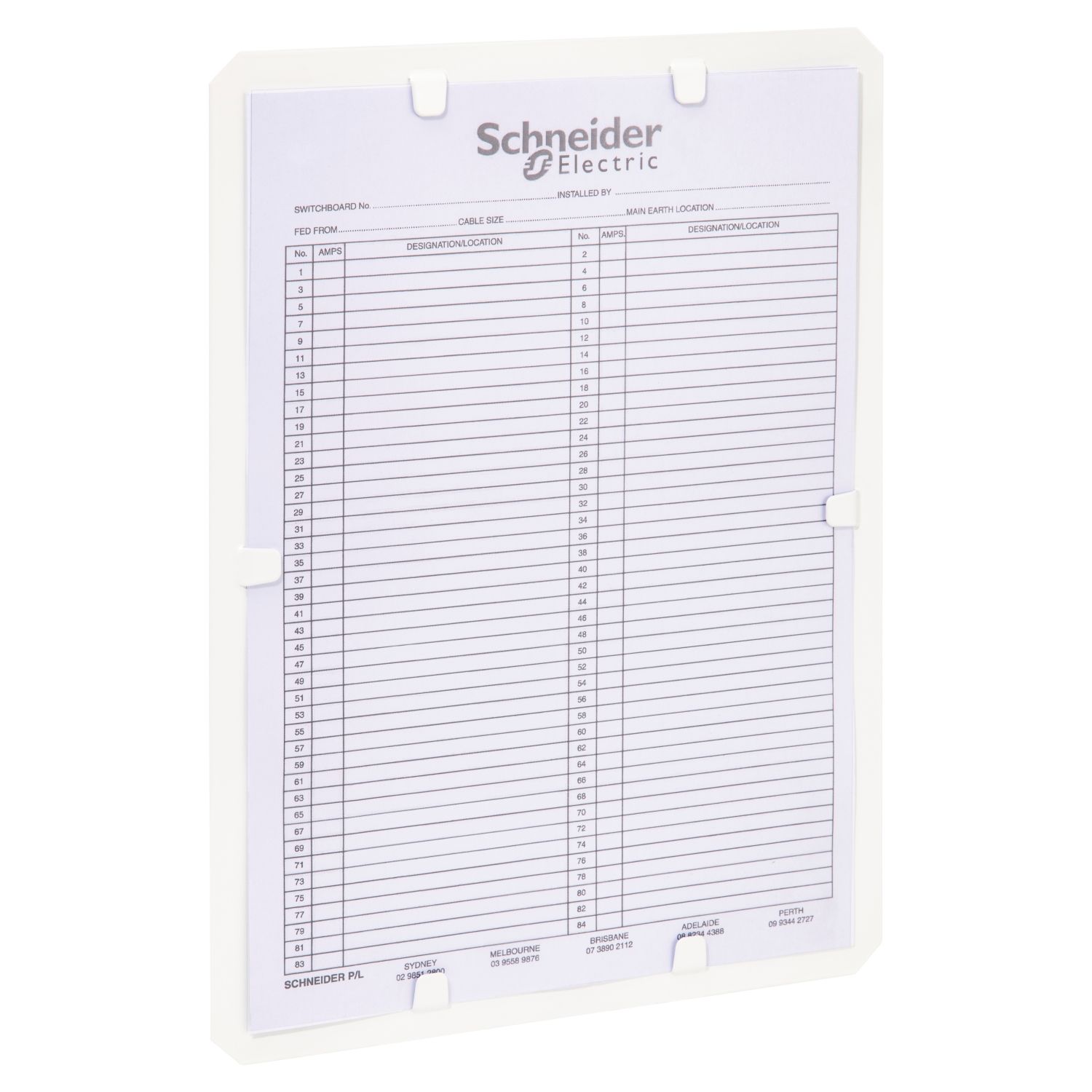 Picture of Card holder, Acti9, A4 Plastic schedule