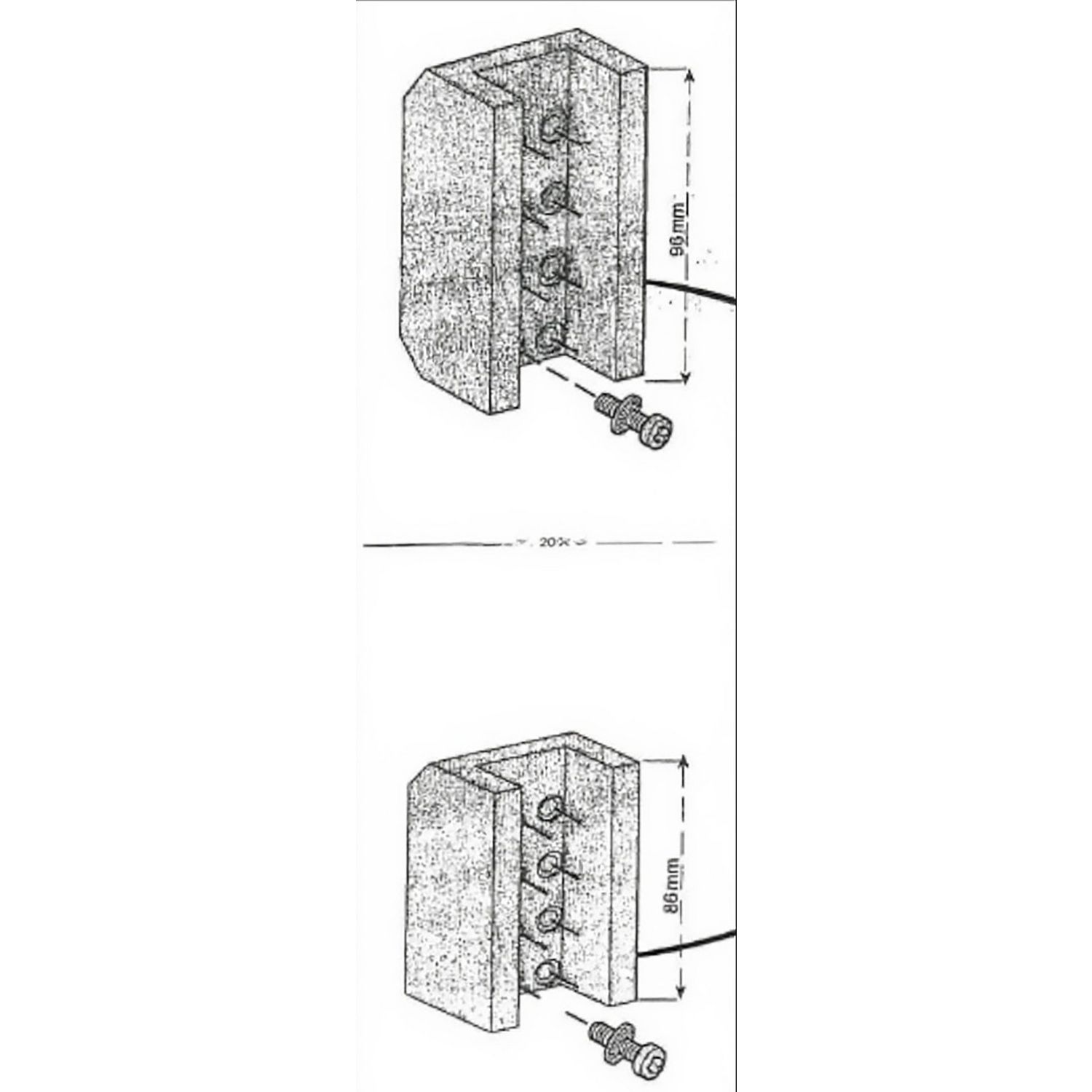 Picture of Power connections, MasterPact NW, frame, spare part, adaption connection kit 800 and 2000 chassis