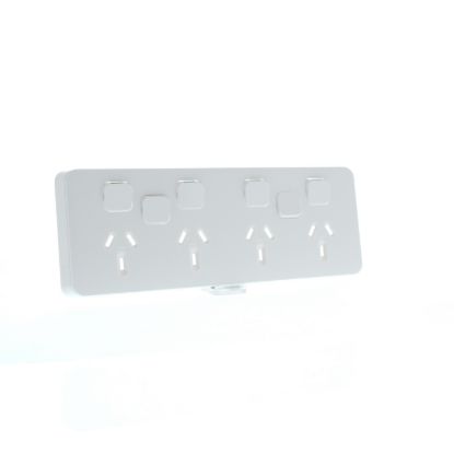 Picture of Quad Power Point Skin with 2 extra switches, Clipsal Iconic, Horizontal Mount, 250V, 10A, Clip-On