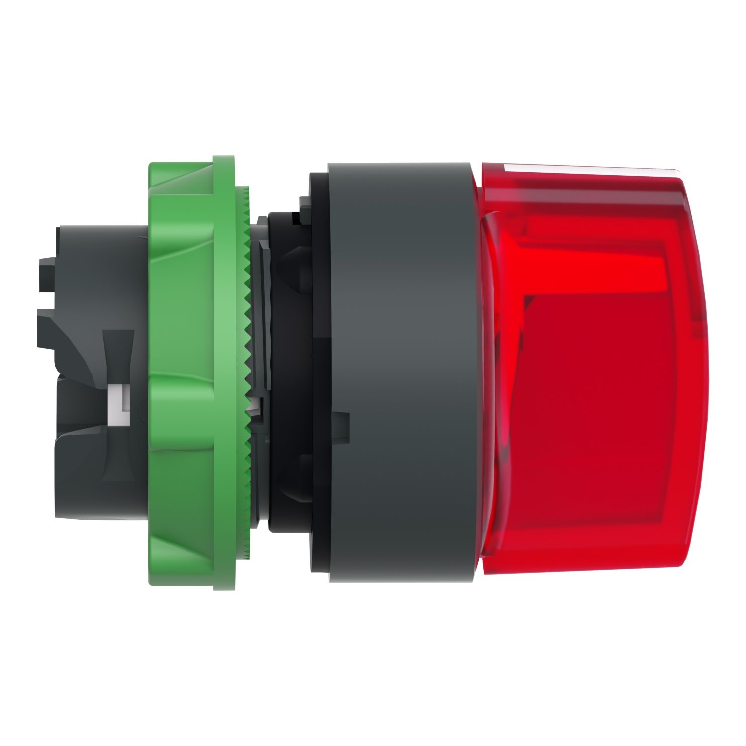 Picture of Head for illuminated selector switch, Harmony XB5, universal LED,  red handle, 22mm, 3 positions, stay put