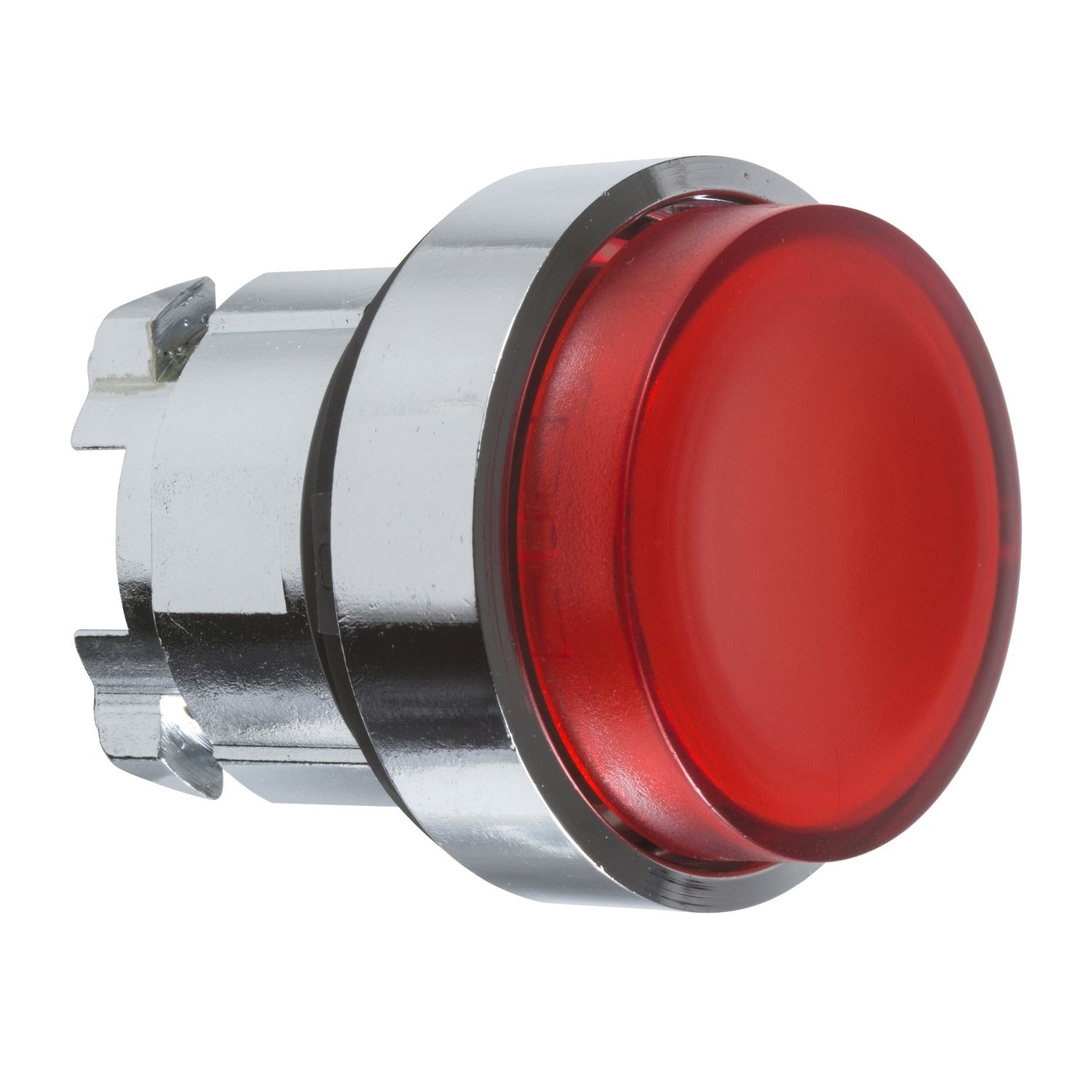 Picture of Head for illuminated push button, Harmony XB4, metal, red projecting, 22mm, spring return, BA9s bulb, unmarked