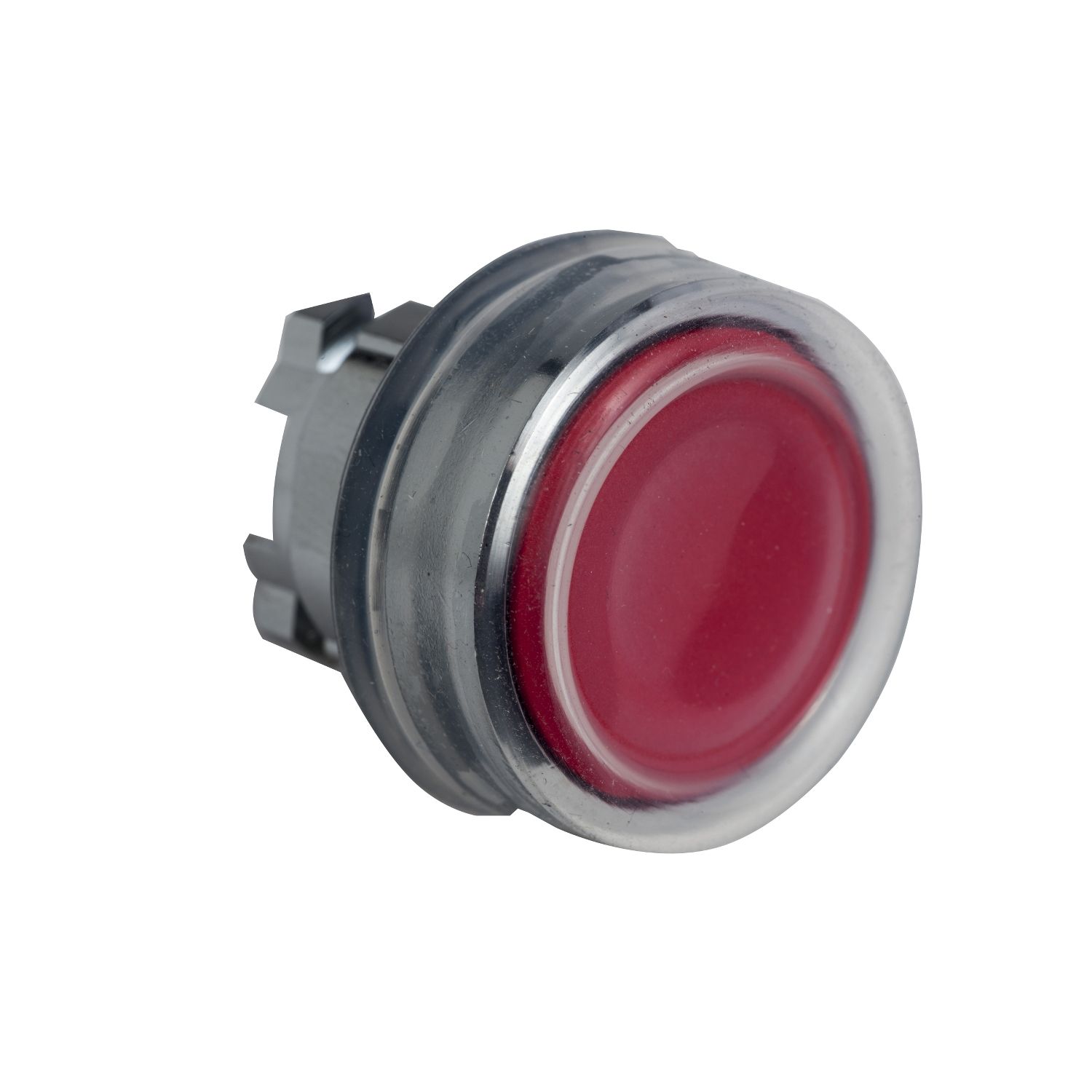 Picture of Head for non illuminated push button, Harmony XB4, metal, flush, red, 22mm, spring return, booted, unmarked