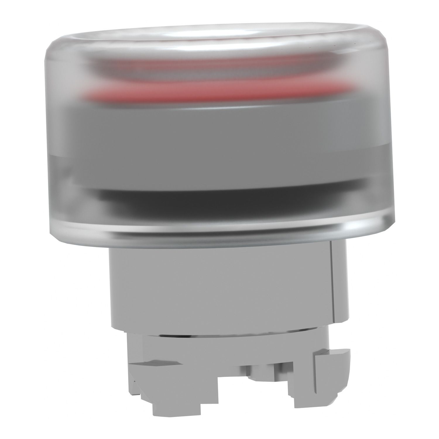 Picture of Head for non illuminated push button, Harmony XB4, metal, flush, red, 22mm, spring return, booted, unmarked