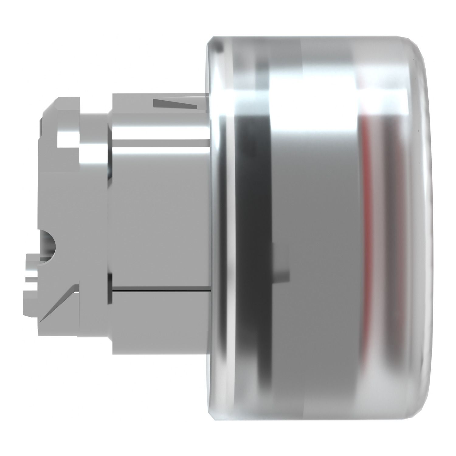 Picture of Head for non illuminated push button, Harmony XB4, metal, flush, red, 22mm, spring return, booted, unmarked