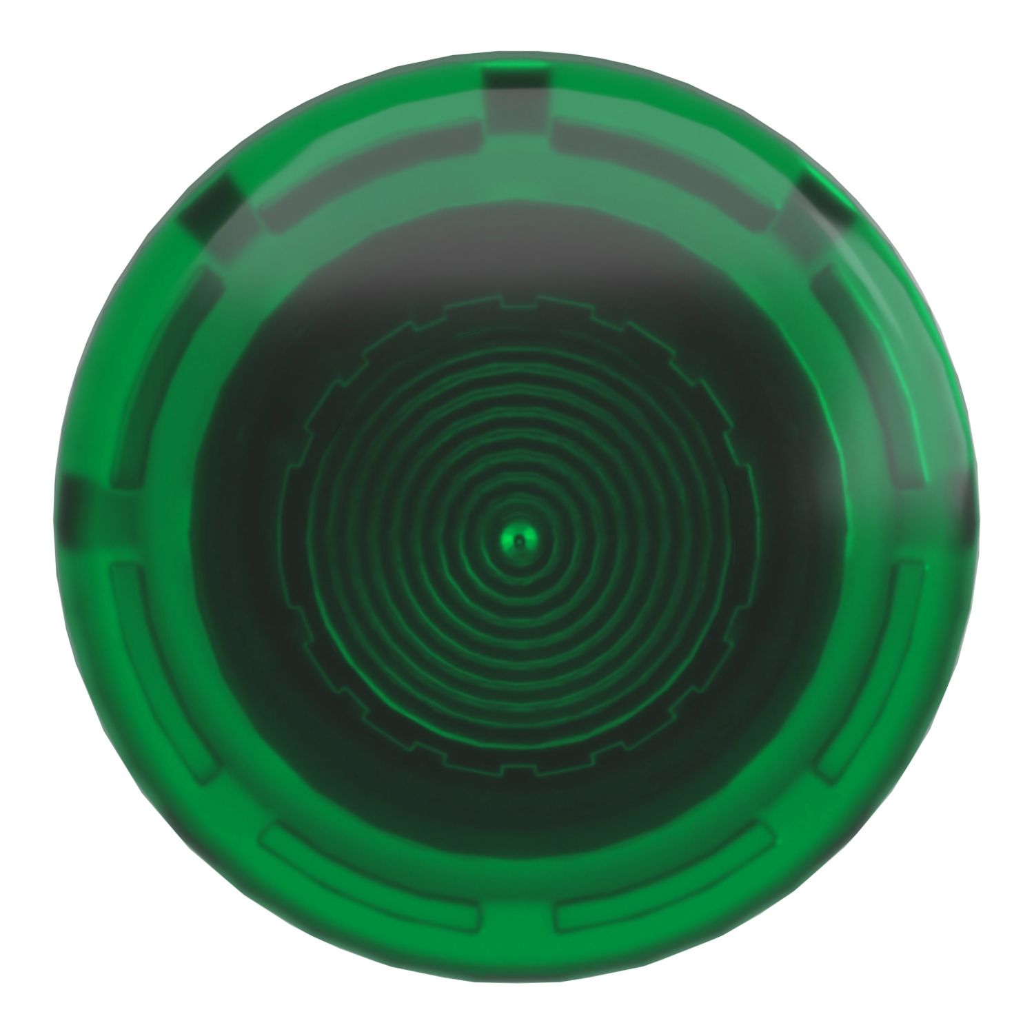 Picture of Head for illuminated push button, Harmony XB4, metal, green mushroom 40mm, 22mm, universal LED, spring return