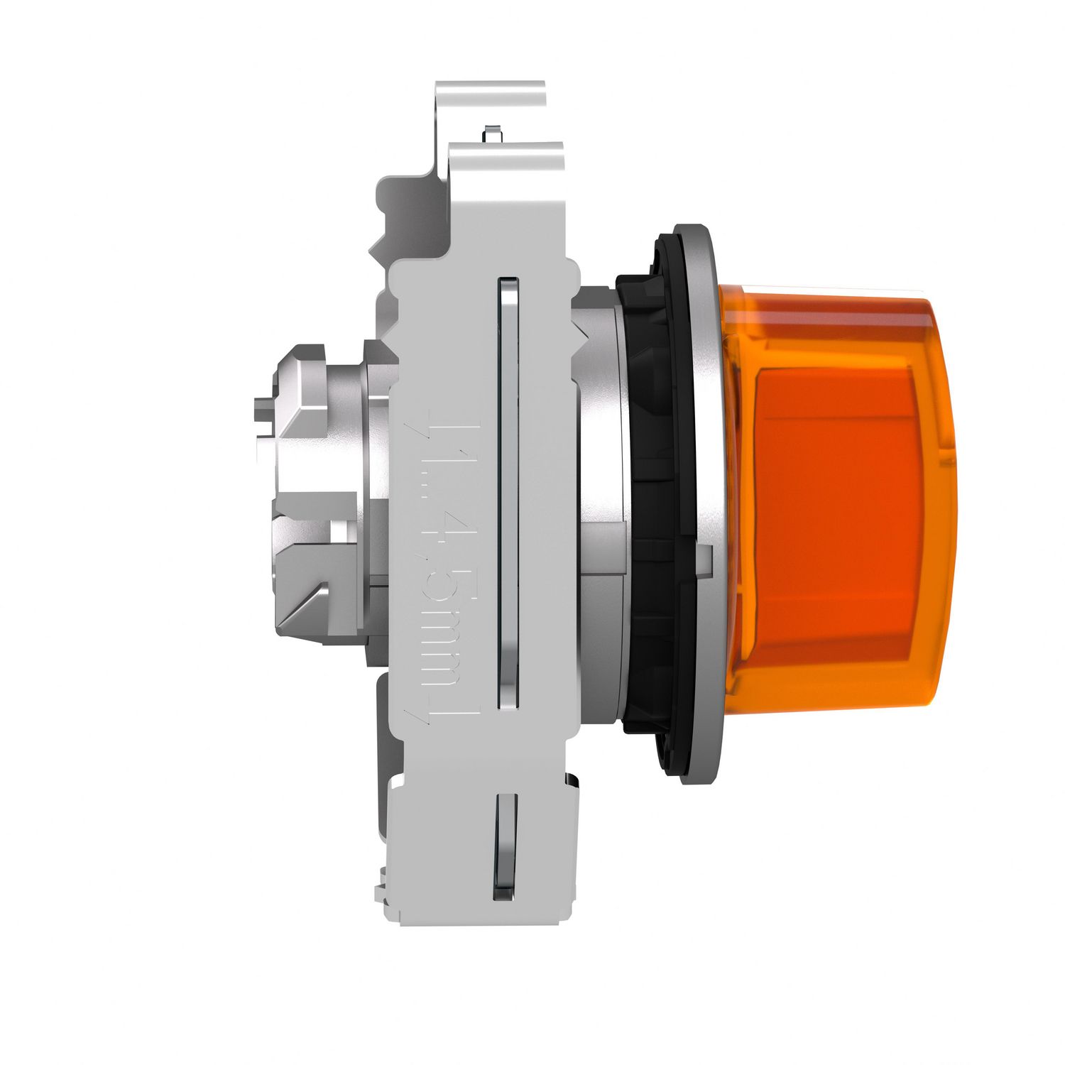 Picture of Head for illuminated selector switch, Harmony XB4, metal, orange handle, 30mm, universal LED, 3 positions, right to center