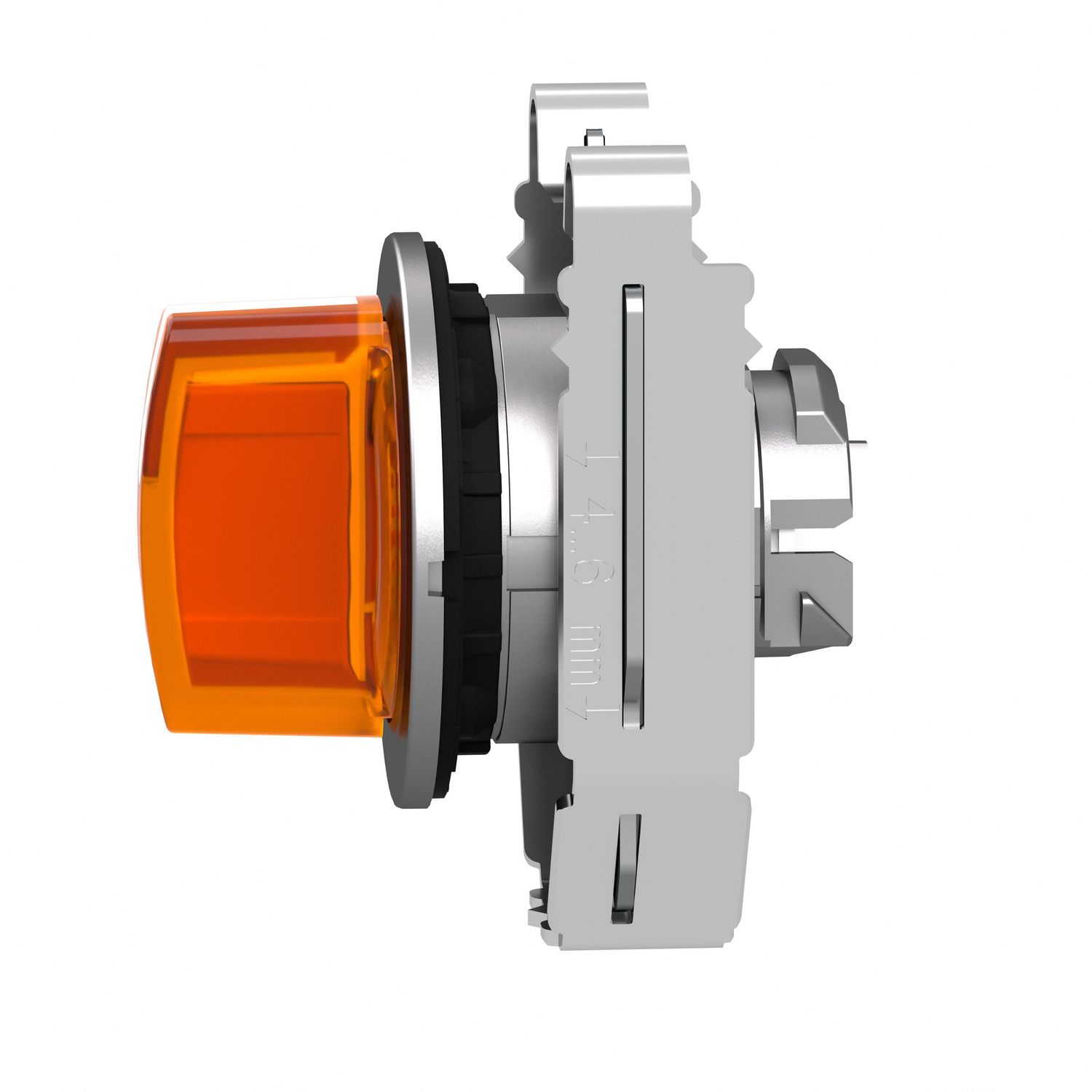 Picture of Head for illuminated selector switch, Harmony XB4, metal, orange handle, 30mm, universal LED, 3 positions, right to center
