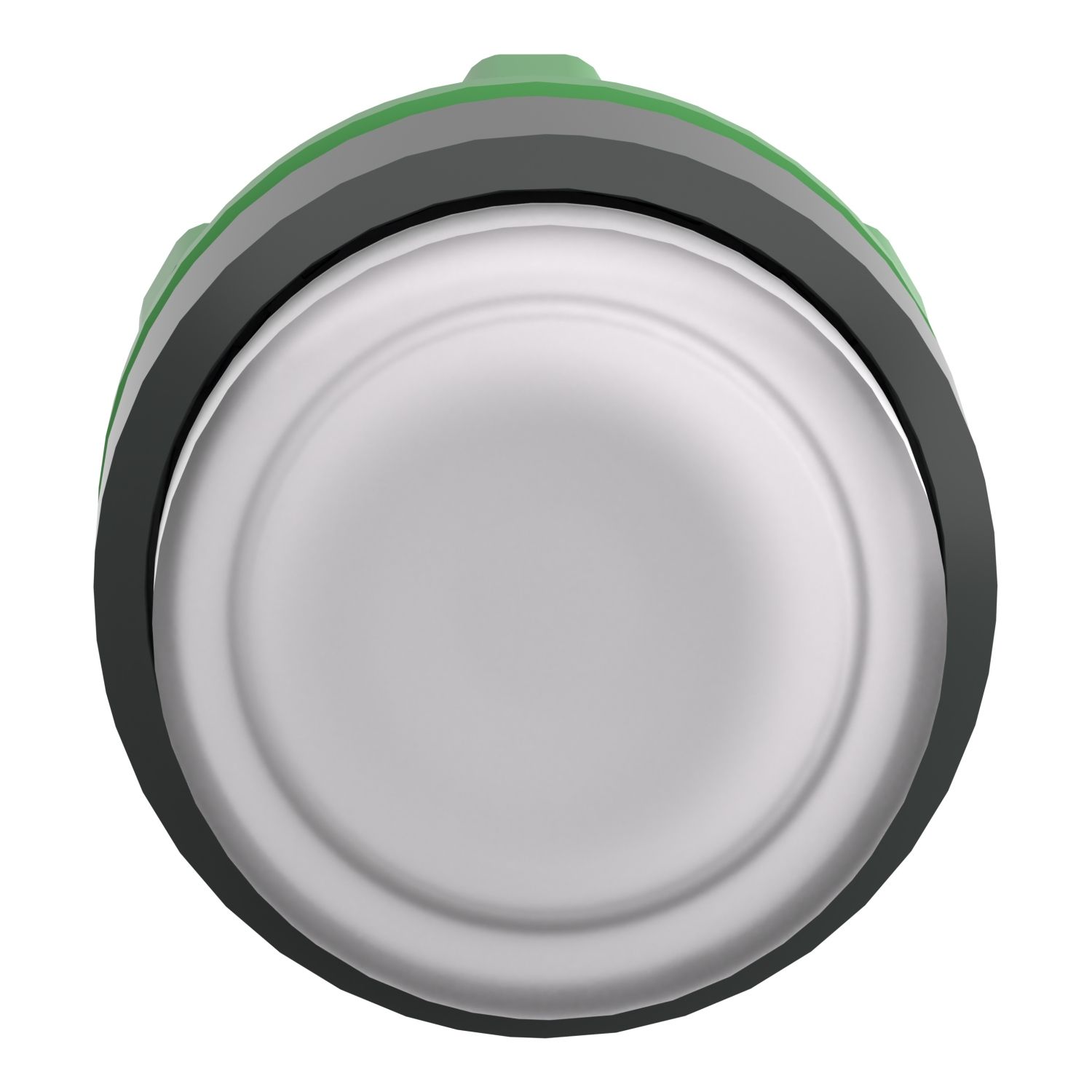 Picture of Head for illuminated push button, Harmony XB5, white projecting, 22mm, universal LED, spring return, unmarked