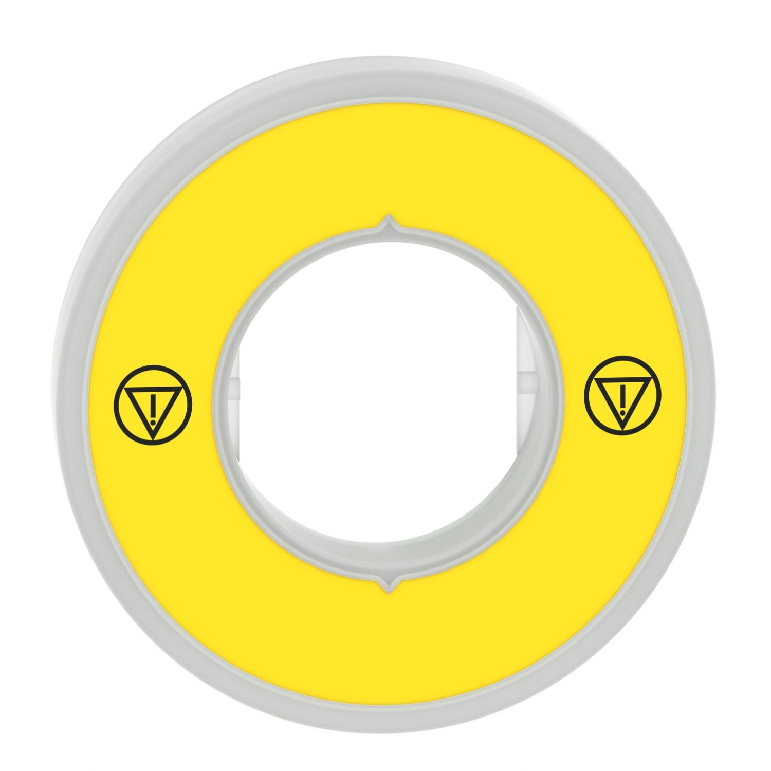 Picture of Illuminated unmarked legend ring, Harmony XB5, 60mm, plastic, yellow, red fixed integral LED, 110...120V AC