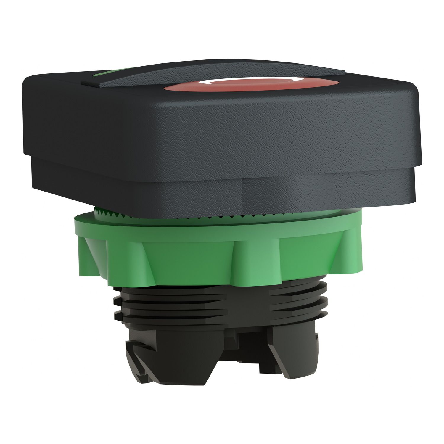 Picture of Head for double headed push button, Harmony XB5, plastic, 22mm, 1 green flush marked I + 1 red flush marked O