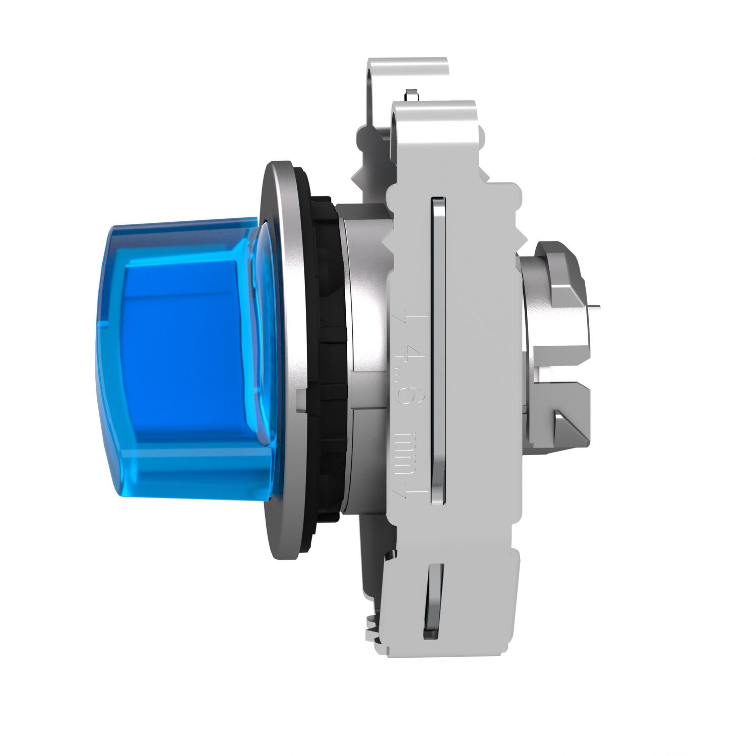 Picture of Head for illuminated selector switch, Harmony XB4, metal, blue handle, 30mm, universal LED, 2 positions, stay put