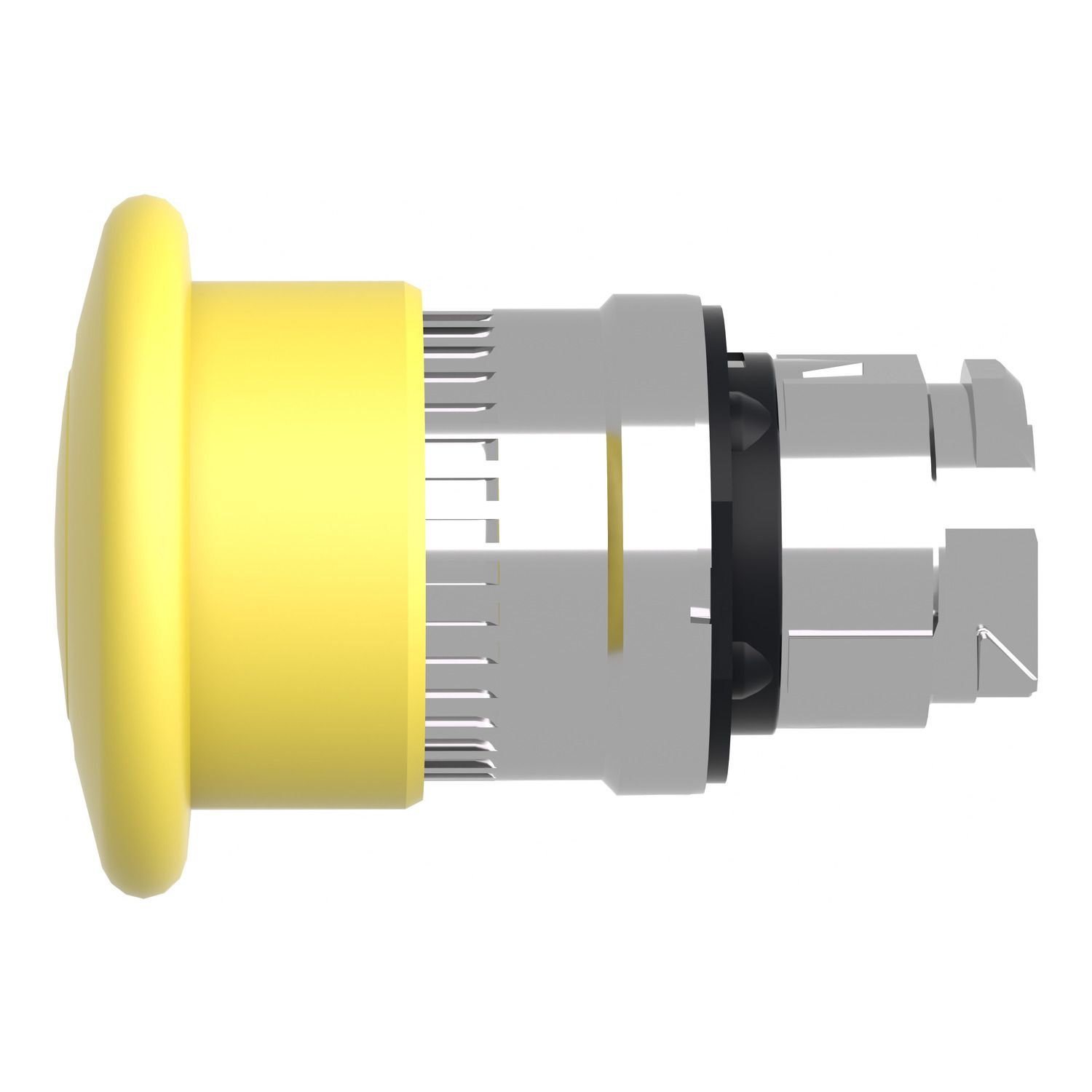 Picture of Mushroom push button head 40mm, Harmony XB4, metal, yellow, 22mm, latching push pull