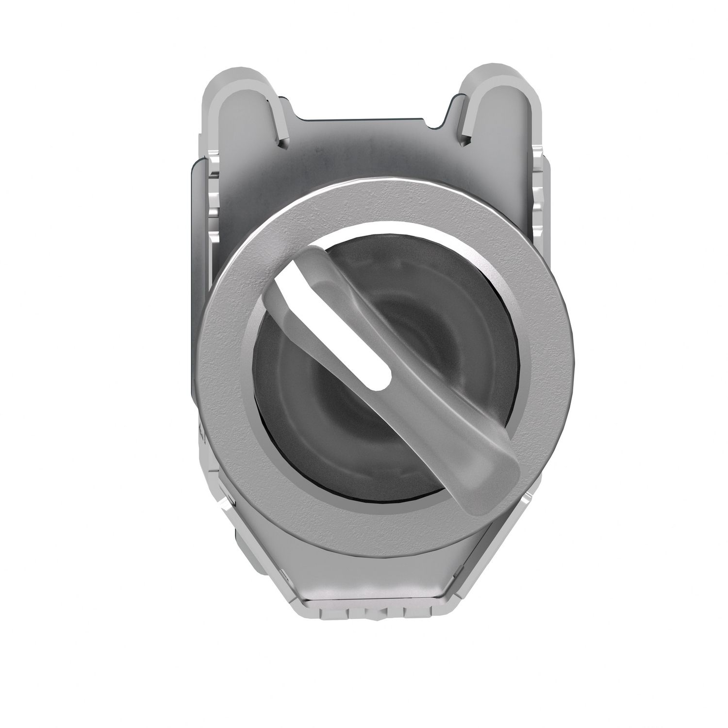 Picture of Head for illuminated selector switch, Harmony XB4, metal, white handle, 30mm, universal LED, 2 positions, stay put