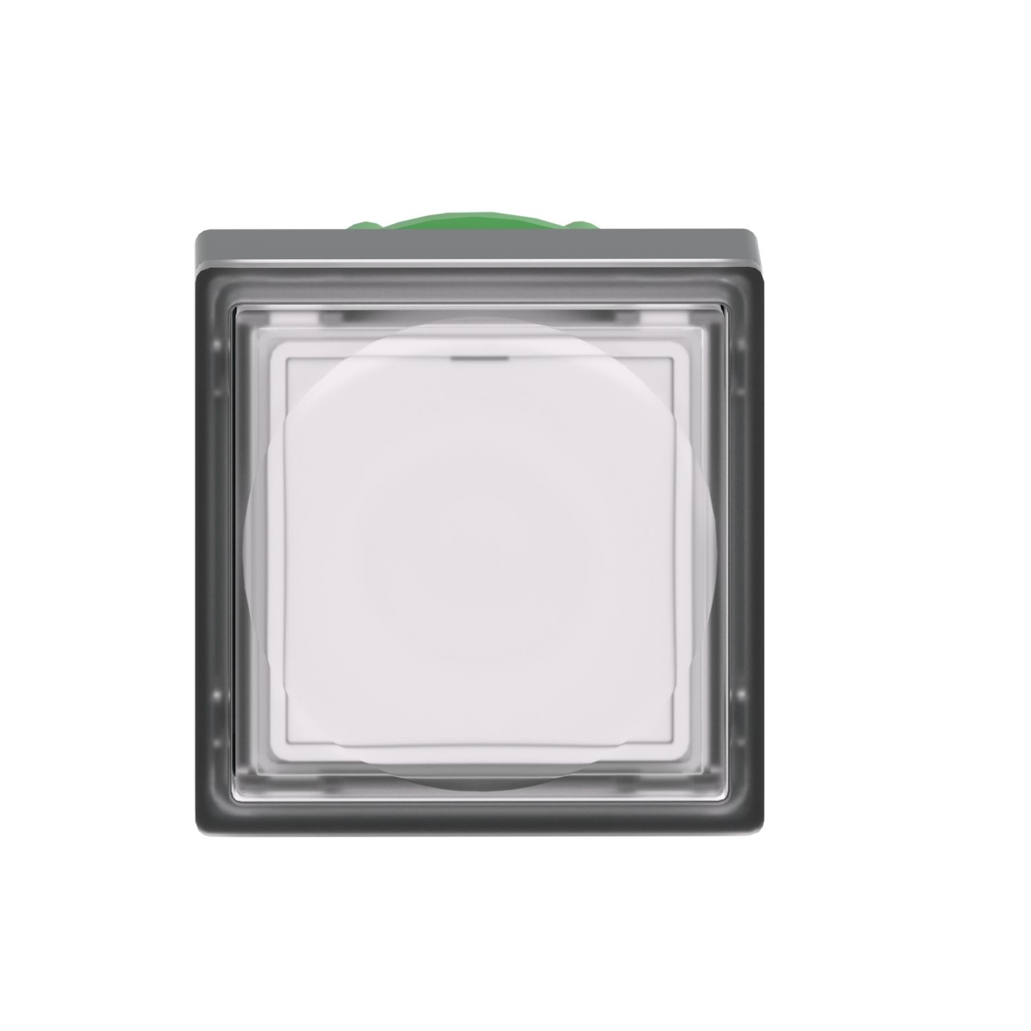 Picture of Head for illuminated push button, Harmony XB5, plastic, white square flush, 22mm, universal LED, for insertion of legend
