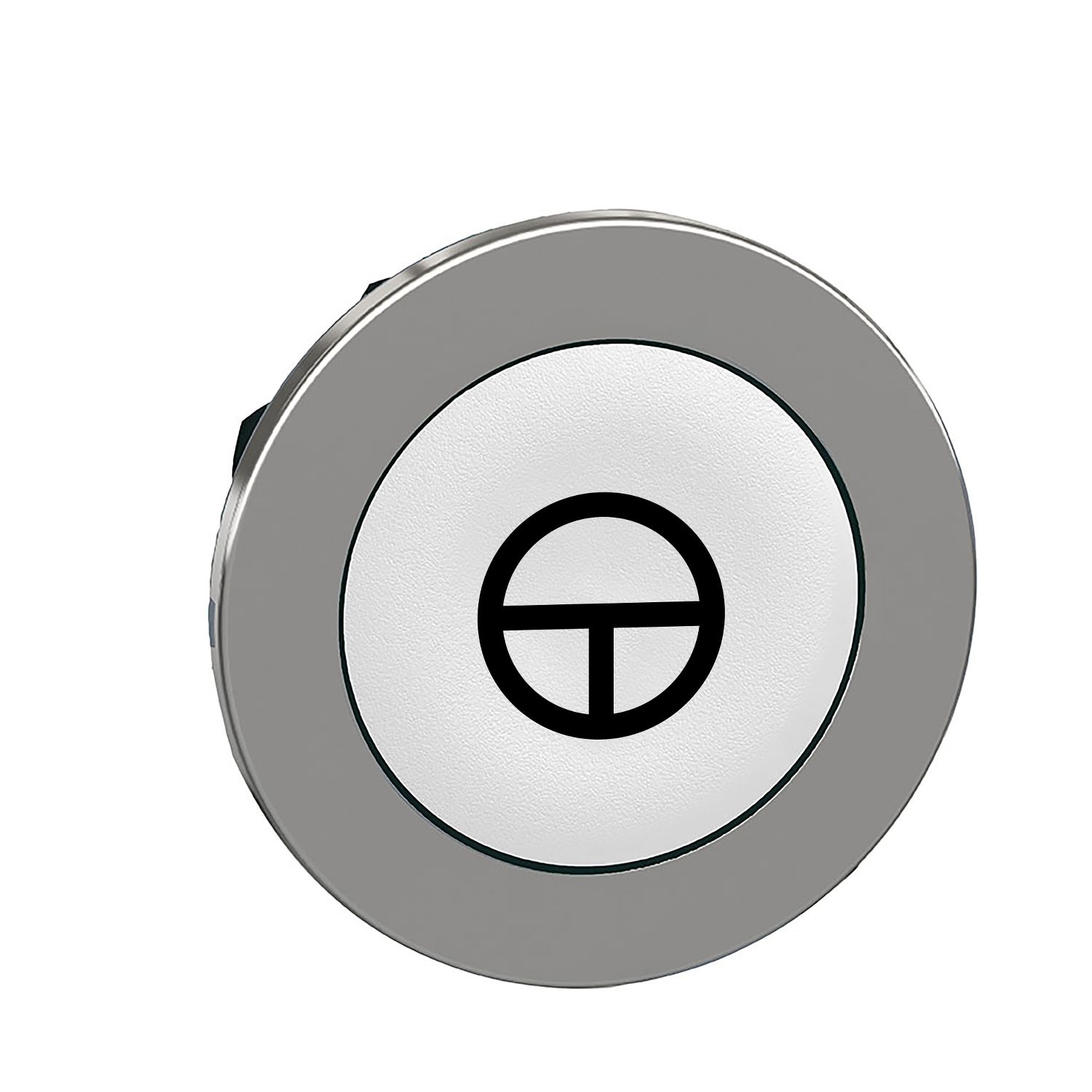 Picture of Head for non illuminated push button, Harmony XB4, flush mounted white flush caps pushbutton black marked "T"