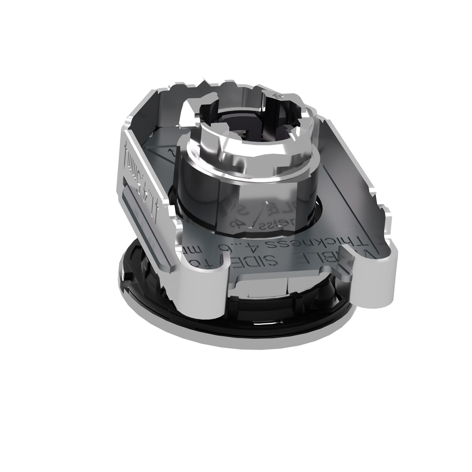 Picture of Head for illuminated push button, Harmony XB4, metal, green flush, 30mm, spring return, universal LED, unmarked