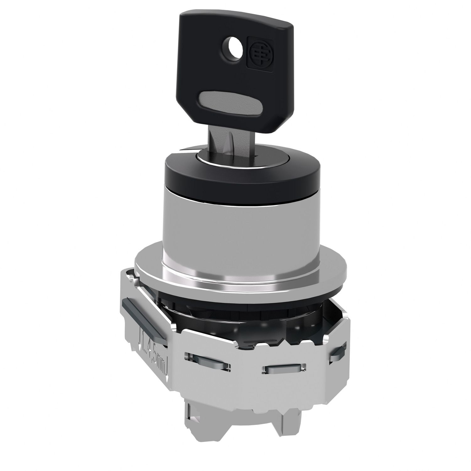 Picture of Head for key selector switch, Harmony XB4, black key, flush, 30mm, 2 positions, left key withdrawal, key 455