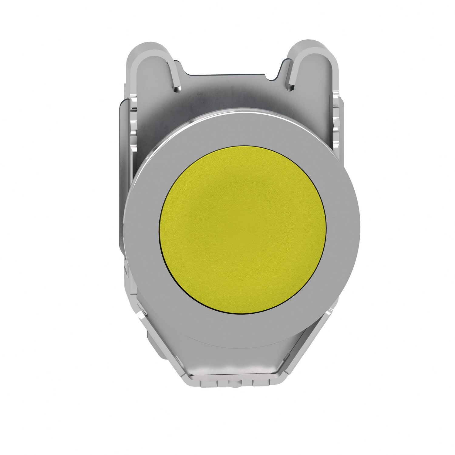 Picture of Flush mounted push button head, Harmony XB4, metal, yellow, 30mm, spring return, unmarked
