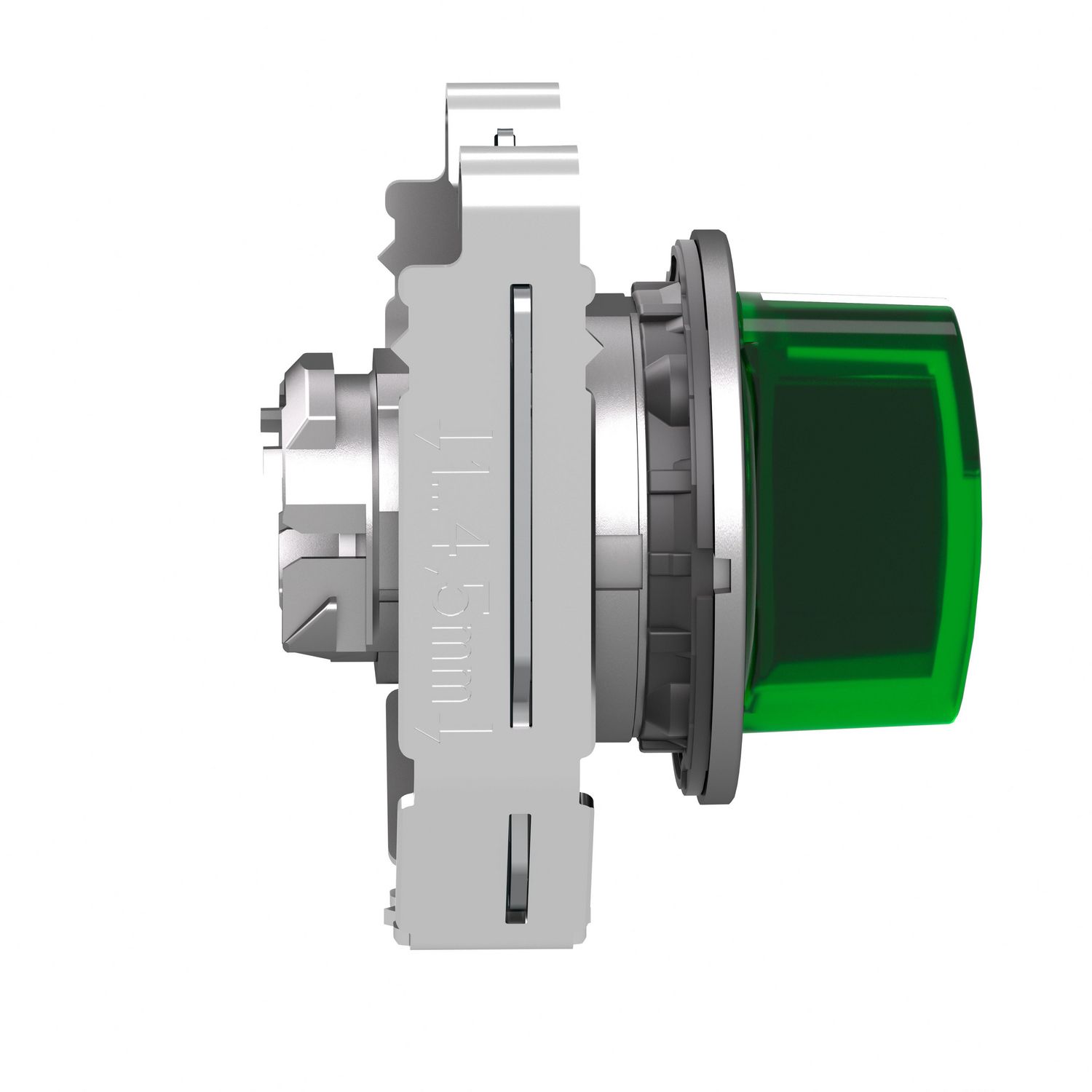Picture of Head for illuminated selector switch, Harmony XB4, metal, green handle, 30mm, universal LED, 3 positions, right to center