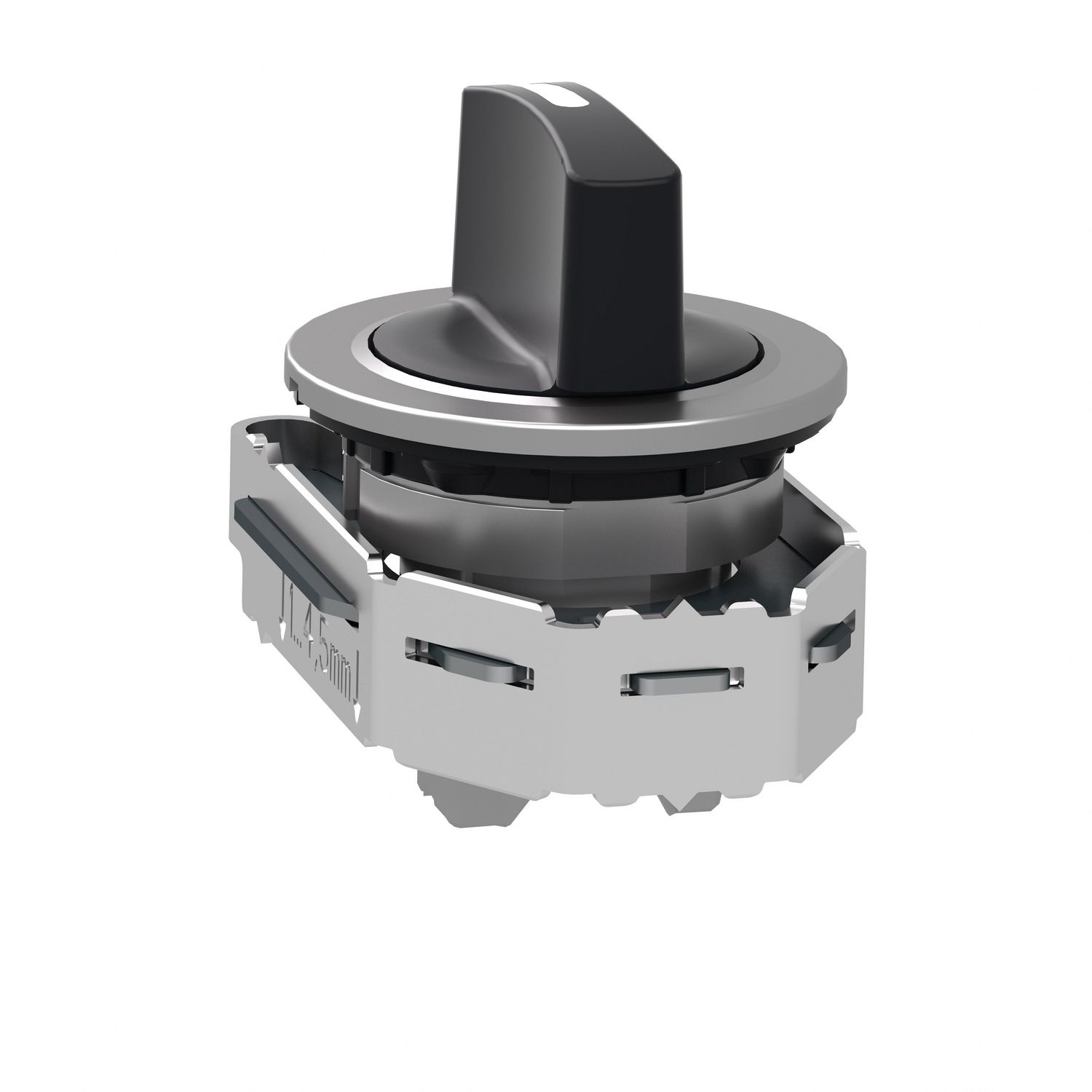 Picture of Head for selector switch, Harmony XB4, black handle, flush, 30mm, 3 positions, stay put